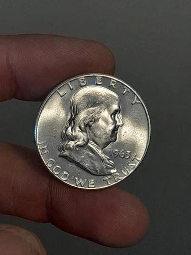1963- D Franklin Half Dollar BU #2