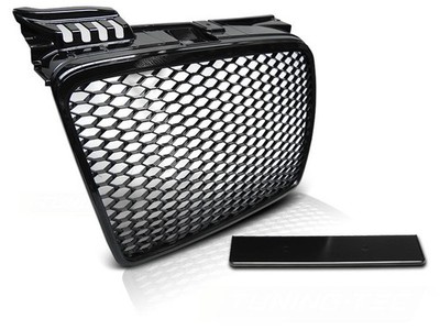 RS TYPE HONEYCOMB GLOSS BLACK Front Grill For Audi A4 B7 04-08 SE