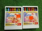 VTG GOLDEN BARBIE CRAYONS W/SHARPENER CASE LOT OF 2 1990 IUC