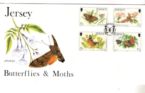 1991 JERSEY - BUTTERFLIES & MOTHS FDC FROM COLLECTION K59