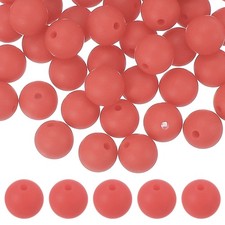 60 Pcs Silicone Beads, 9mm Bulk Beads for Keychain Making, Peach