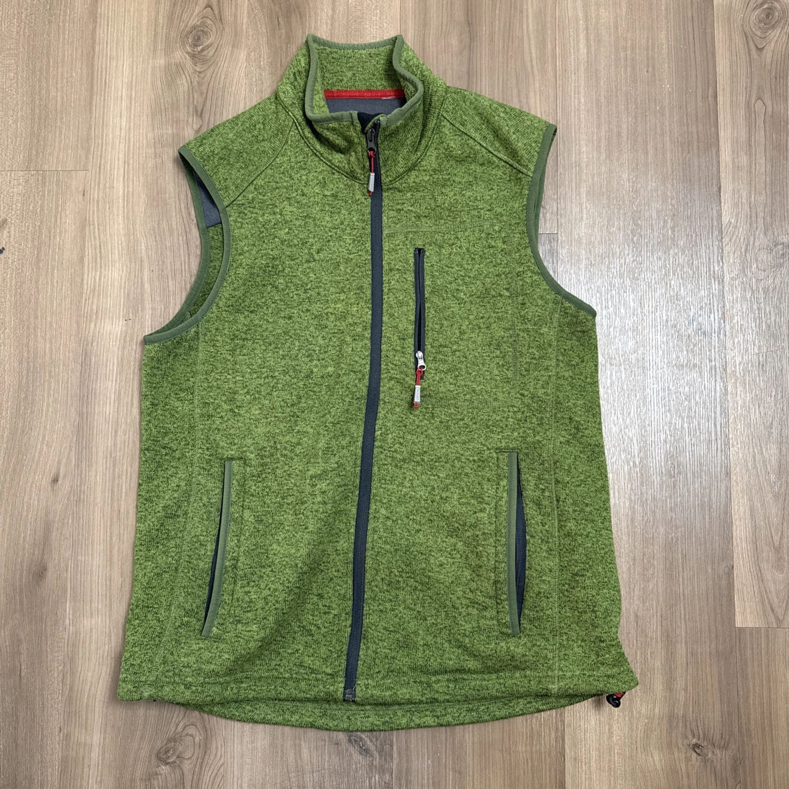 Orvis Fleece Vest Men's M Jacket Geen Full-Zip Sweater Hunting Fishing read dsc