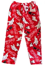 COCA-COLA LOGO POLAR BEARS Plush Fleece LOUNGE SLEEP PAJAMA PANTS Men’s S M L XL