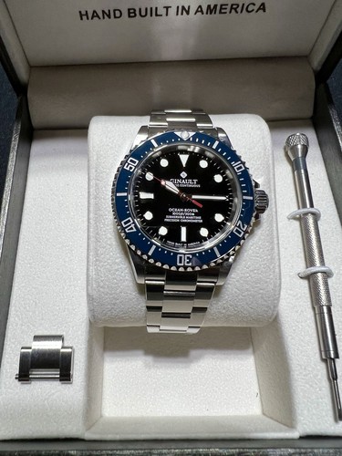 Ginault Ocean Rover Blue Ceramic 201076LSICB Rare No Date - Picture 12 of 14