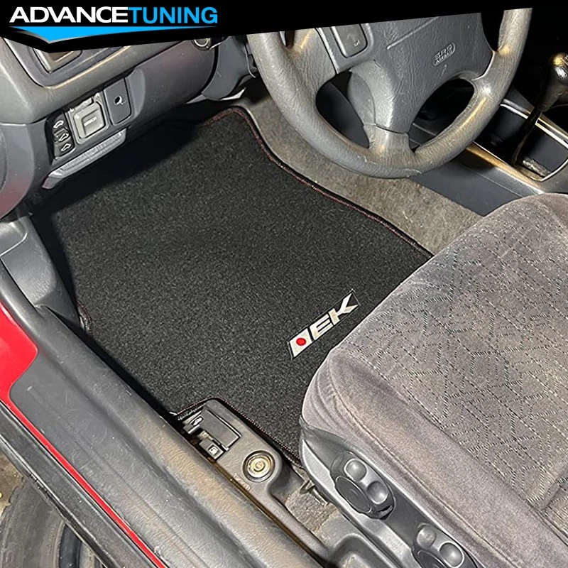 Alfombrillas alfombrillas de nailon delanteras traseras logotipo EK para Honda Civic Coupe 96-00 4 piezas Foto 3 de 4