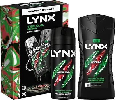 Lynx Africa Gift Set O.G. Duo – Body Wash & Body Spray Men’s Grooming Kit