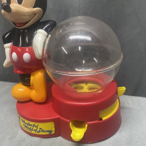 Vintage Disney Mickey Mouse Bank Gumball Machine Complete W/ Bottom & Key Works - Picture 5 of 24