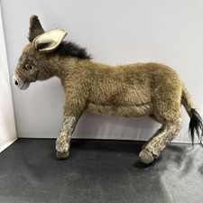 Hansa Finely Handcrafted Life Like 14" Tall Plush Donkey Posable Legs Burrito
