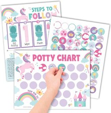 Hadley Designs Potty Training Chart for Toddlers Girls -10 Sticker Potty Chart f