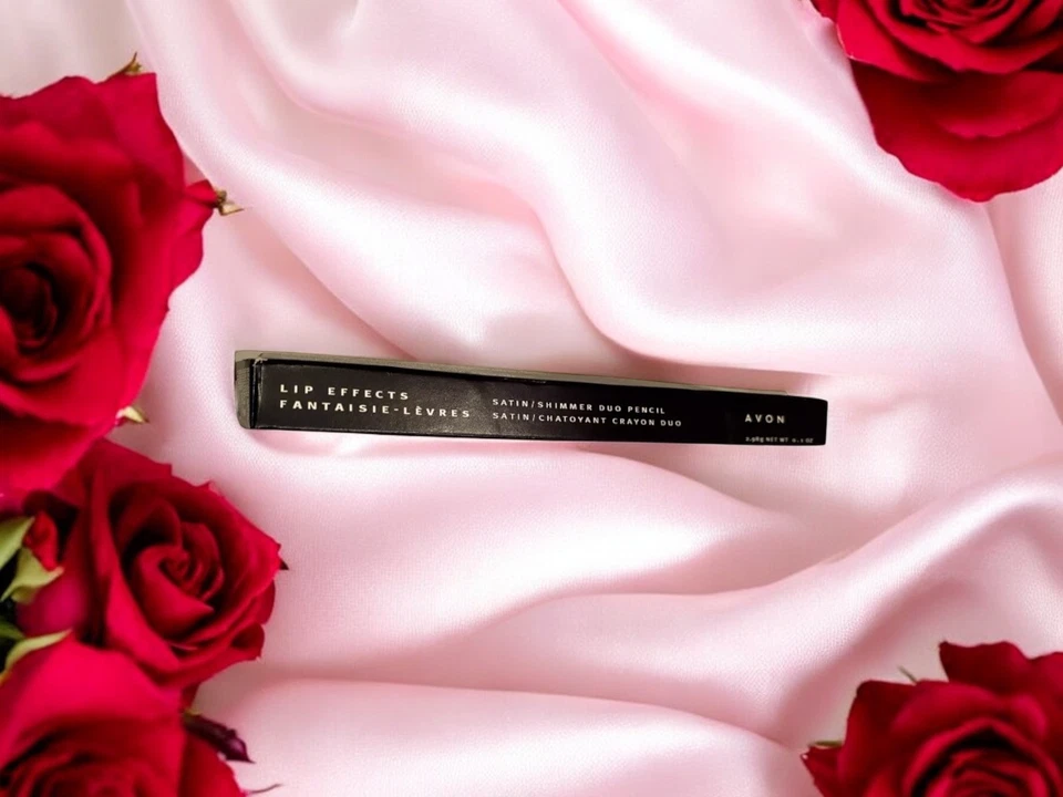 Lápiz dúo AVON Lip Effects marrón satinado/marrón brillo 0,01 oz. RARO DIFÍCIL DE ENCONTRAR Foto 3 de 4