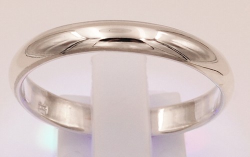 Anillo de plata de ley 925 maciza compromiso amistad 4 mm ancho semicircular - Imagen 8 de 10