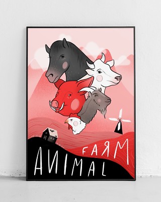 Animal Farm Print! George Orwell Poster, 1984, Big Brother, Room