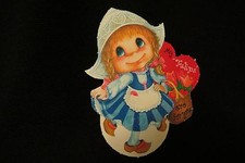 Vintage TROLL Girl Valentine Card c. 1960s
