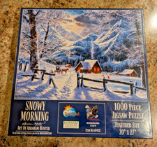 NEW SEALED SunsOut Snowy Morning 1000 Piece Jigsaw Puzzle By Abraham Hunter