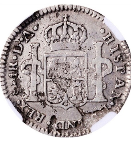 1794 Charles IV Real, Chile Santiago Mint (So), Graded NGC VF Det., KM-58 - Picture 3 of 3