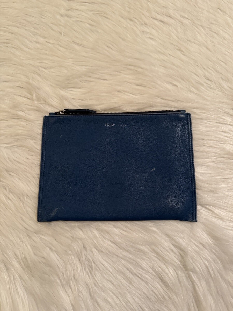 未使用 METIER LONDON トラベルケース ポーチ Metier London Small Flat Pouch Leather Calfskin Travel