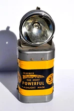 Vintage Yellow JUSTRITE Flashlight Lantern No. 2108  Dated 1949 MINT