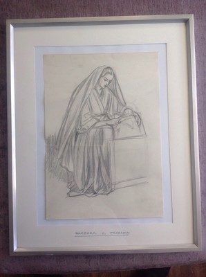 BARBARA C. FREEMAN, Graphit auf Papier, Madonna und Kind