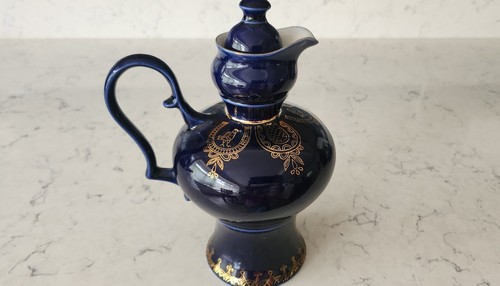 Vintage USSR Novgorod Porcelain Cobalt Blue Coffee Tea Coffe Pot 24K Gold Soviet - 第 6/11 張圖片