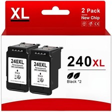 2 Pack PG-240XL Black Ink Cartridges for Canon Pixma MG3620 MG3520 MX452 Printer