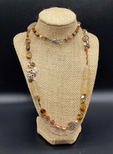 SILPADA-Sterling Silver Brass Copper Tiger's Eye Pearl Glass Necklace N1826 3