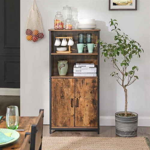 Rustic Kitchen Cabinet Storage Dining Room Cupboard Vintage China Buffet Tallboy - Picture 3 of 8