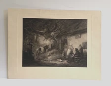 Antique George MORLAND Photogravure "At the door of the Dolphin Pub" 20 x 15" EX