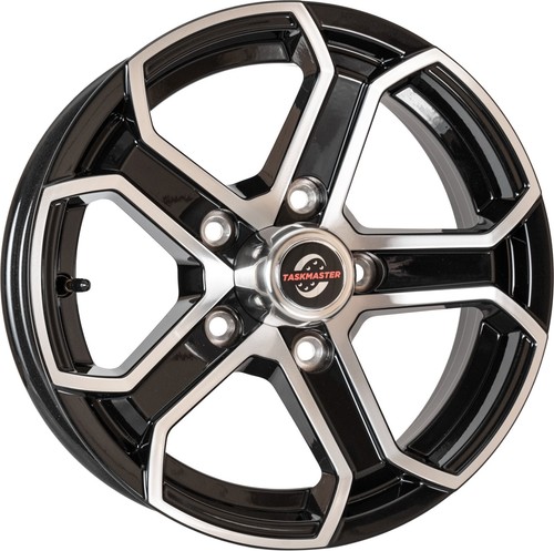 15x5 Trailer Wheel 5 lug on 5 Bolt Pattern Black Machined Aluminum Trailer Rim