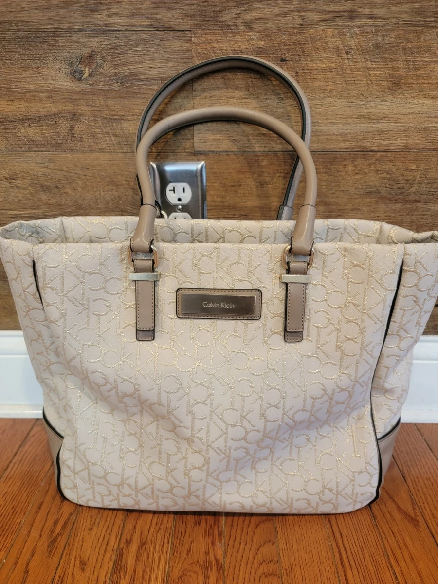 CALVIN KLEIN BEIGE SHOULDER HANDBAG PURSE NEW