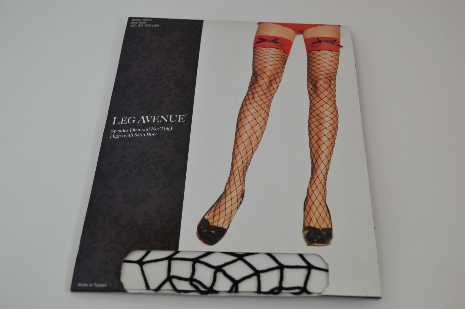 Black Diamond Net Stockings & Red Top Black Bow Leg Avenue Reduced To Clear