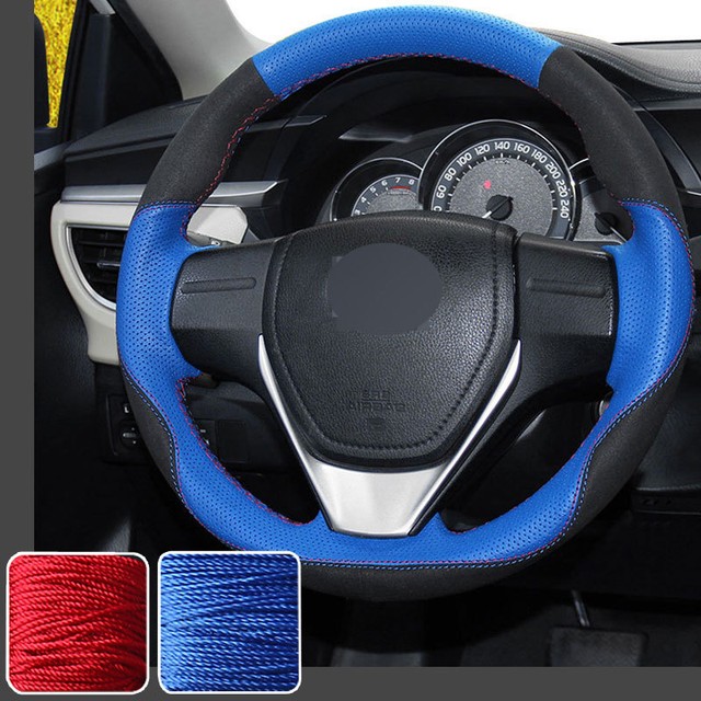 New Steering Wheel Cover Full Stitch on Wrap for Toyota Corolla 1419