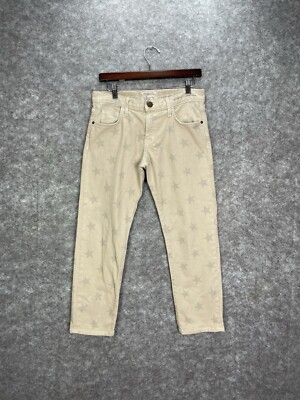 Current Elliott Boyfriend Jeans Womens Size 0 25 Vanilla Stars All Over Print