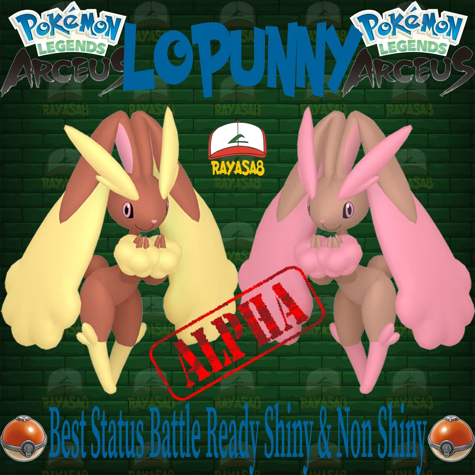 NINTENDO Shiny Lopunny 6iv Alpha Non Shiny Best Stats Pokemon Legends Arceus