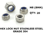 <!--F#f_0-->20 x M8 Stainless Steel 304 A2 Hex Nyloc Nut 8mm Nylon Insert Lock Nuts DIY<!--F/-->