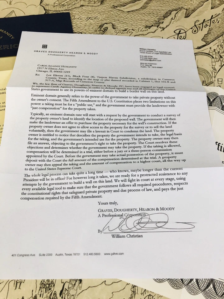 Cards Against Humanity Saves America Day One STOP THE WALL Mapa CAH  Foto 2 de 4