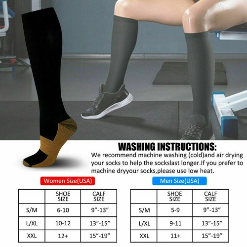 (3 Pairs) Compression Socks Stockings Graduated Support Men's Women's S-XXXL - Picture 2 of 18