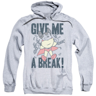 MIGHTY MOUSE GIVE ME A BREAK Licensed Adult Hooded Sweatshirt Hoodie SM-3XL