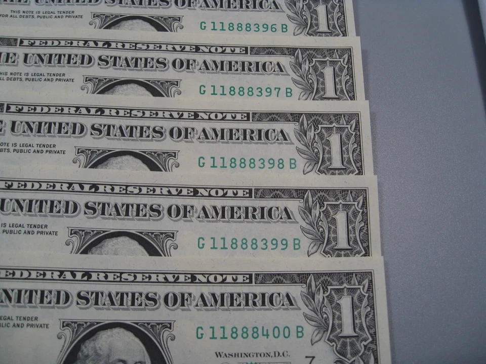 11 CU Consecutive Serial Number 1977 FRN Notes # G 11888390-400 B. #23 - Image 3 of 4