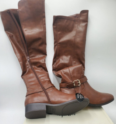 Style & Co. 8 M Charlaa Women's Faux Leather Buckle Over-the-Knee Boots