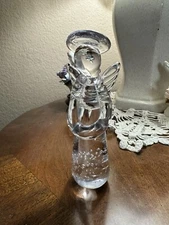 Rare Lefton Heavy Art Glass Angel with Bubbles Figurine Decor
