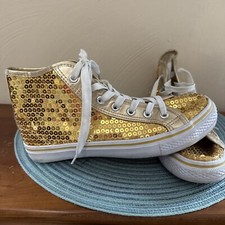 Converse Chuck Taylor All star High Gold Sequin 7 EUC