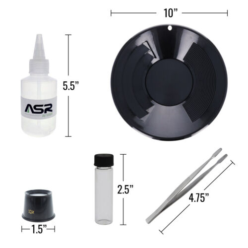 ASR Outdoor Gold Panning Kit with Paydirt Beginner Prospecting Equipment 6pc, - Picture 7 of 7