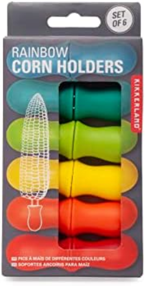 Kikkerland Corn Holders S/6 (CU304) - 6 Pezzi - Multicolore - Plastica