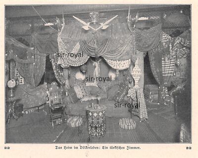 A Turkish Room - Interior Interior Interior Turkey - 1914 ~13x11cm