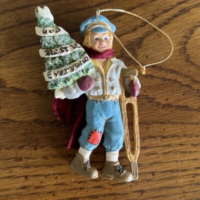 Enesco Tiny Tim  God Bless Everyone  collectible Christmas ornament 1991