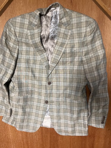 MISSING SIZE TAG Etro Blazer Sakko Herren Leinen Wolle Seide
