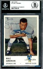 Bill Groman Beckett BAS Signed 1961 Fleer Rookie Autograph