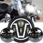 7 inch LED Headlight + Passing Light For Kawasaki VN Vulcan 500 750 800 900 1700
