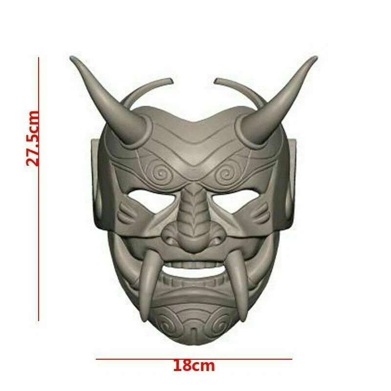 Máscara de látex japonesa Hannya Oni Noh monstruo aterrador Kabuki samurai accesorios de disfraz Foto 2 de 2