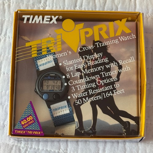 1990 Vintage Timex Digital Watch - Women's Triprix - RARE STRAP - NEW IN BOX!!